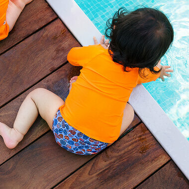 Combi T-Shirt UV Abricot + Couche piscine Oda Okouta