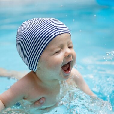 Bonnet de bain bebe nageur vahine rose